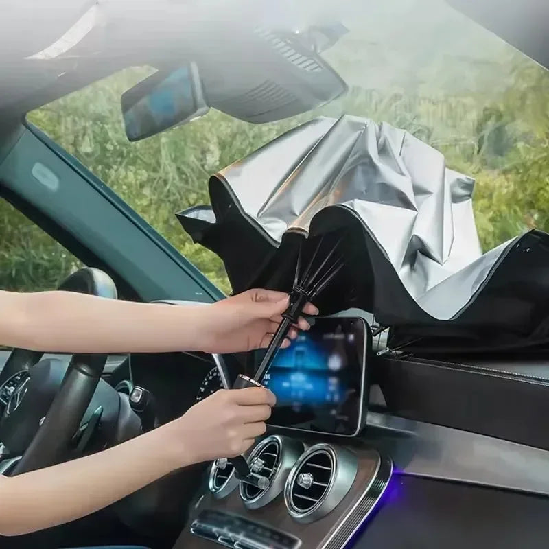 1PC Car windshield sunshade umbrella, protecting the dashboard from sunlight, foldable suitable for various cars