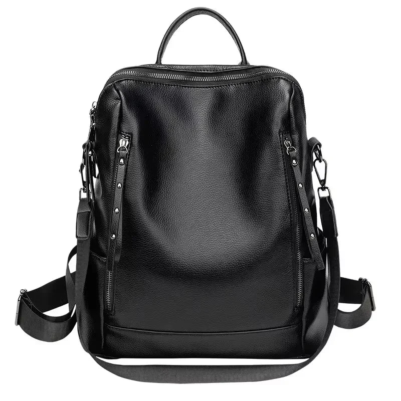 Genuine Leather Brand Backpack for Women 2025 New Fashion Travel Bagpack High Quality School Bags Casual Ladies Shoulder Bag Sac