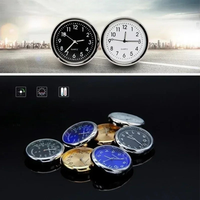 Mini Luminous Car Dashboard Clock Digital Watch Universal Quartz Stick on Auto Ornament for Car Electronics Accessories