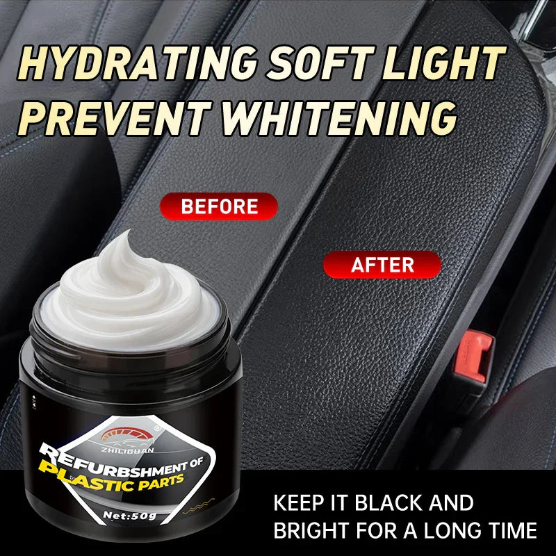 Car Restoration Kit: Black Interior Wax, Dashboard, Plastic, Tire, Seat Conditioner, Exterior Plastic Refurbishing Cream | Inter