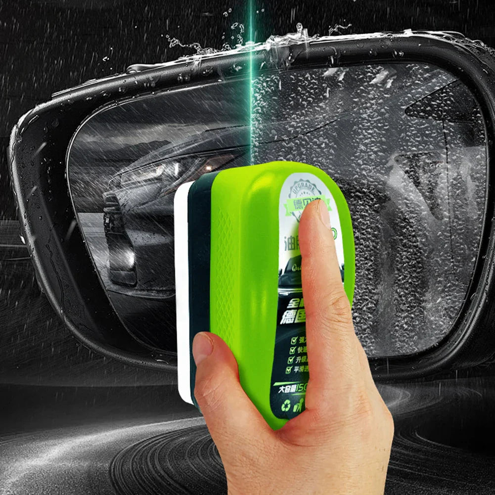1pcs Automotive Car Oil Film Cleaning Brush,150ml Glass Oil Film Remover for Car Window,Windshield Brush For Car Care