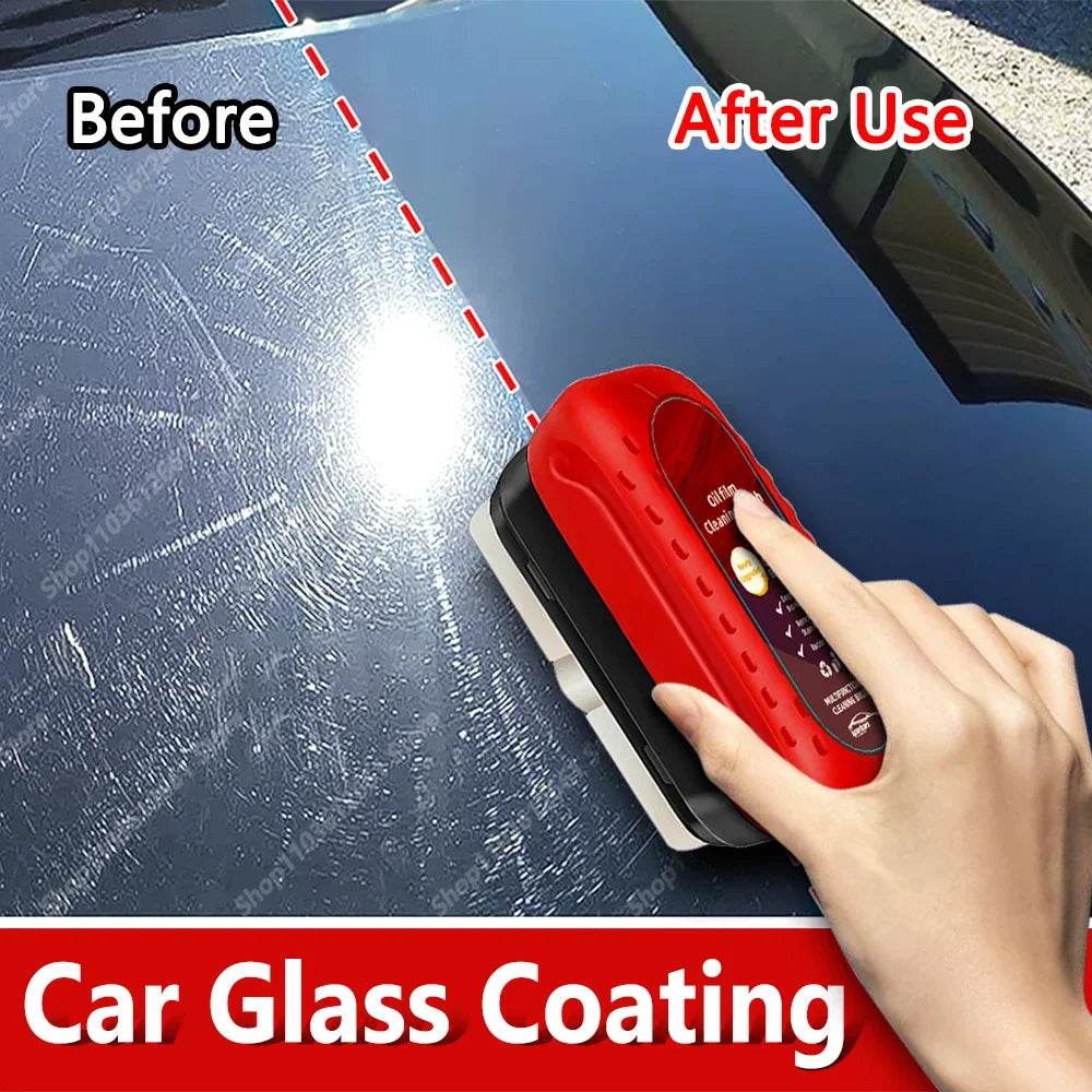 Car Glass Coating Oil Film Clean Brush Kit - 120ml Professional Repair Glass Scratch Brightening Windows Anti-fog Polishing
