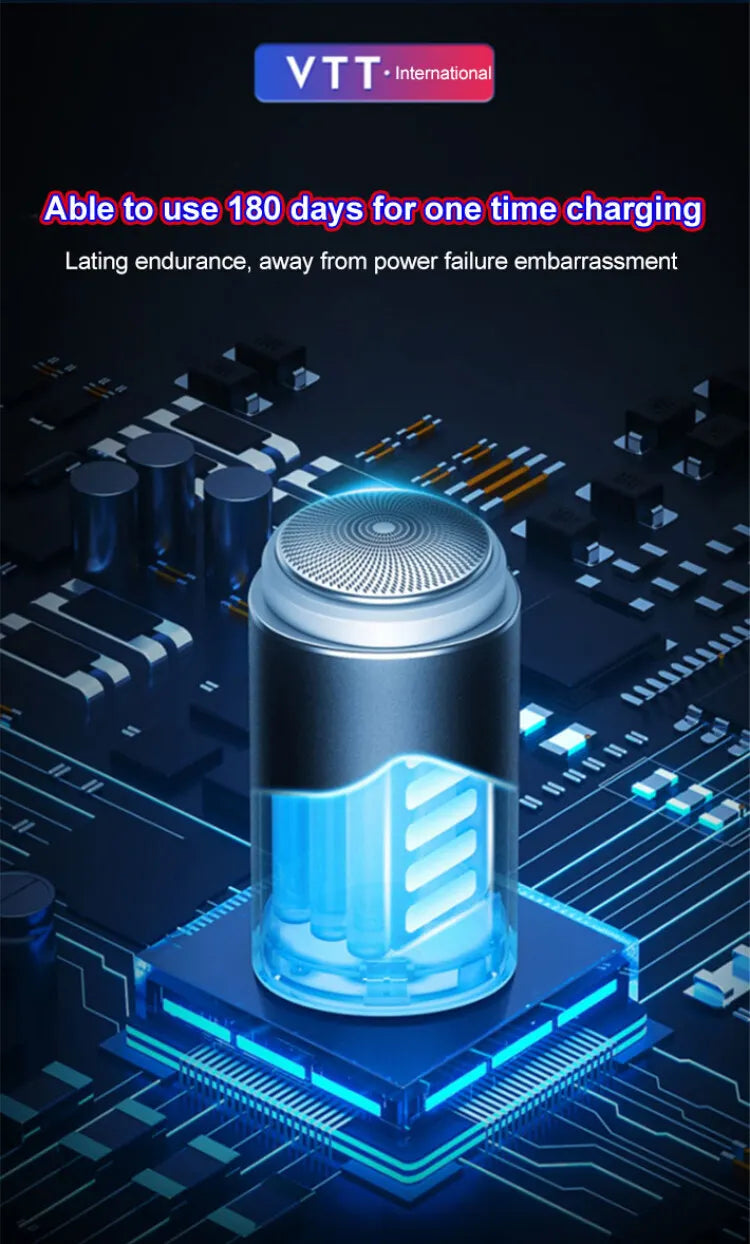 Mini Electric Shaver Portable Double Heads Quick Cleaning Type-C Rechargeable Razor Busines Travel Waterproof Small Razor Machin