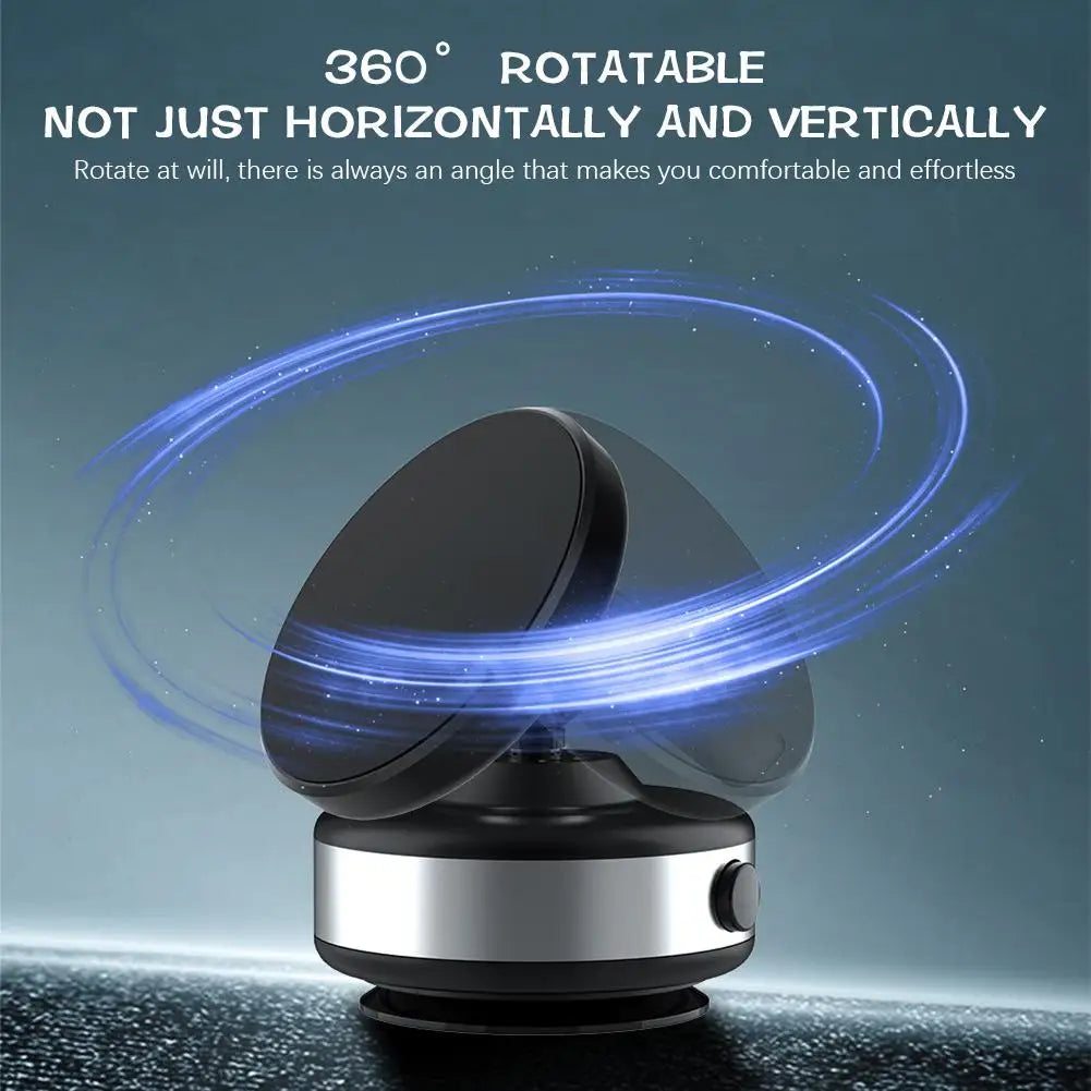 Car Magnetic Vacuum Phone Holder 360° Swivel Wireless Charging Bracket Dashboard Support GPS in Car For iPhone 15 14 13 Huawei