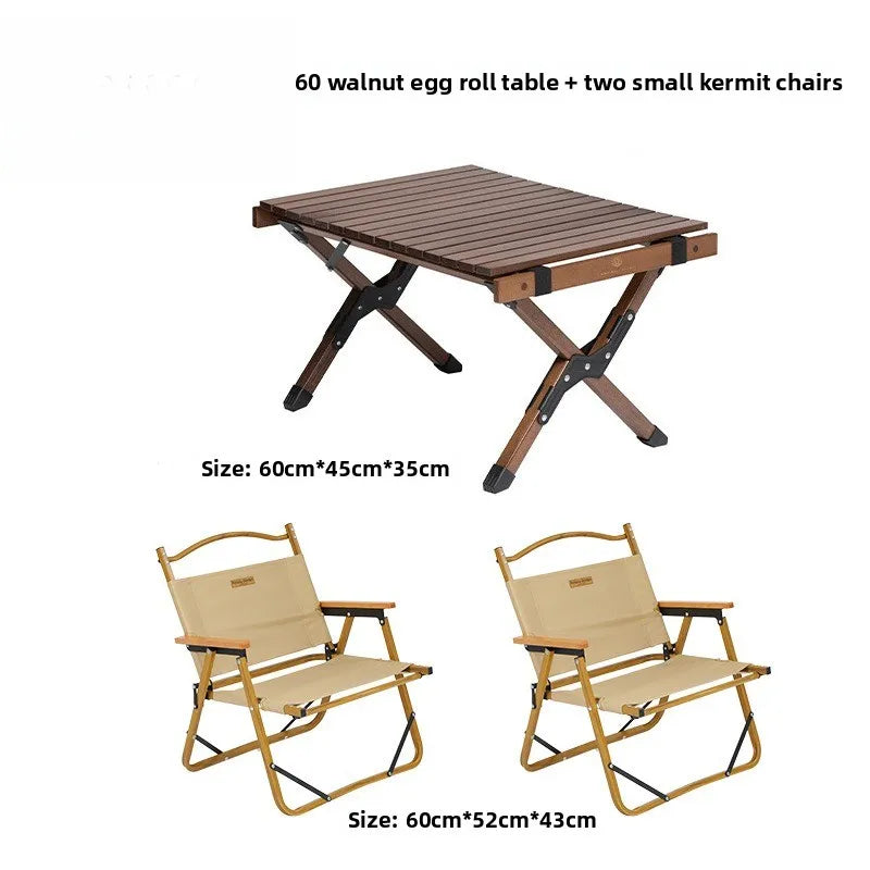 Outdoor Aluminum Alloy Kermit Chair Wood Grain Folding Portable Leisure Fishing Chair