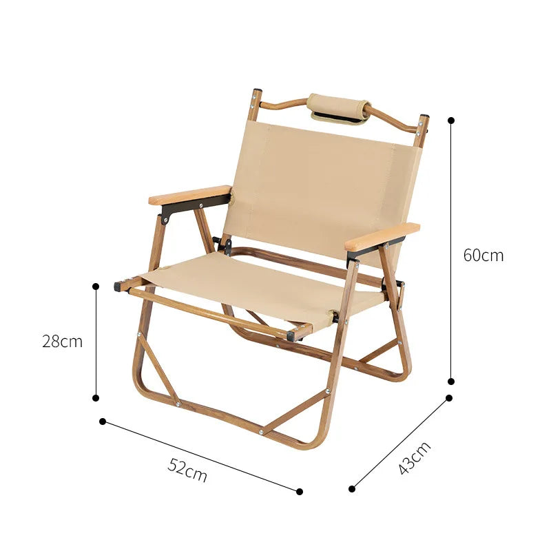 Outdoor Aluminum Alloy Kermit Chair Wood Grain Folding Portable Leisure Fishing Chair