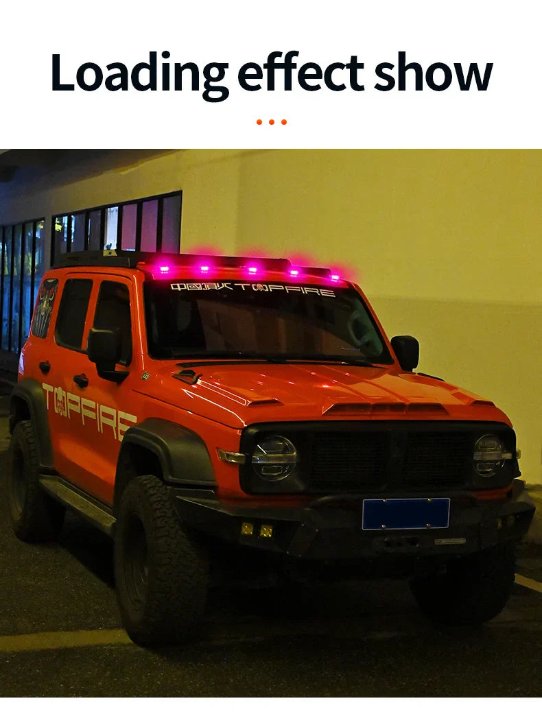 Solar Car Roof Strobe Light With Remote Control Cab Signal Lamp Wireless No Punch LED Truck Pickup Truck Roof Warning Lights