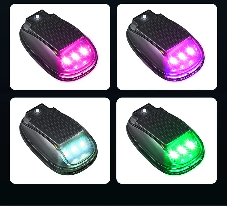 Solar Car Roof Strobe Light With Remote Control Cab Signal Lamp Wireless No Punch LED Truck Pickup Truck Roof Warning Lights