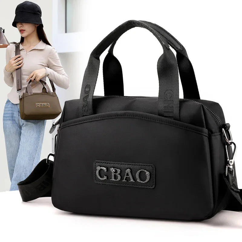 New women's bag fashionable and versatile, large capacity waterproof shoulder bag, lightweight and simple two tone crossbody bag