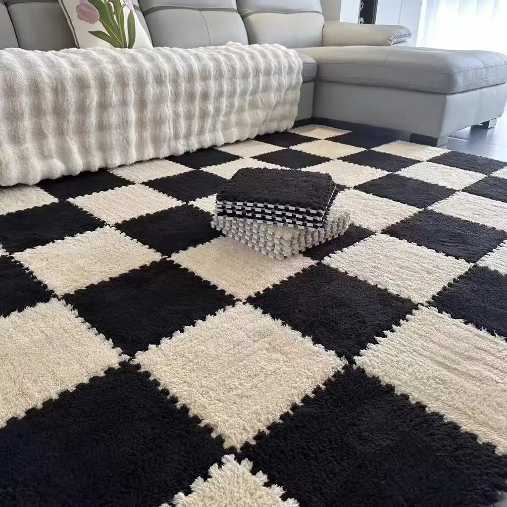 Plush carpet by the bed, full of splicing foam floor mats in the bedroom, cutting tatami mats for home use bedroom decor