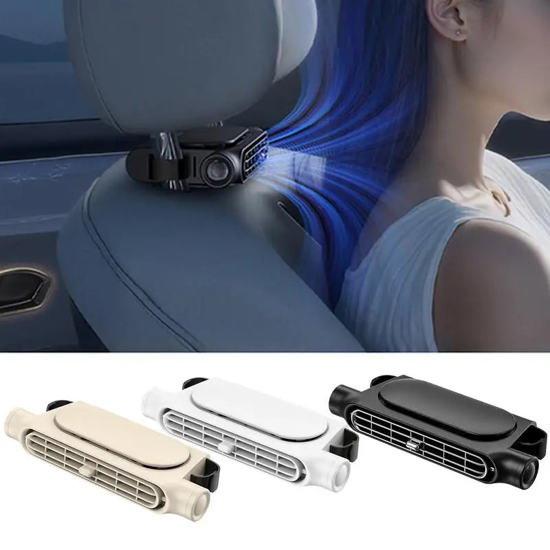 Car Backseat Fan Car Seat Fan Angle Adjustable 3000mAh Rechargeable 3-Speed Adjustable Cooling Devices For Truck Camping Van RV