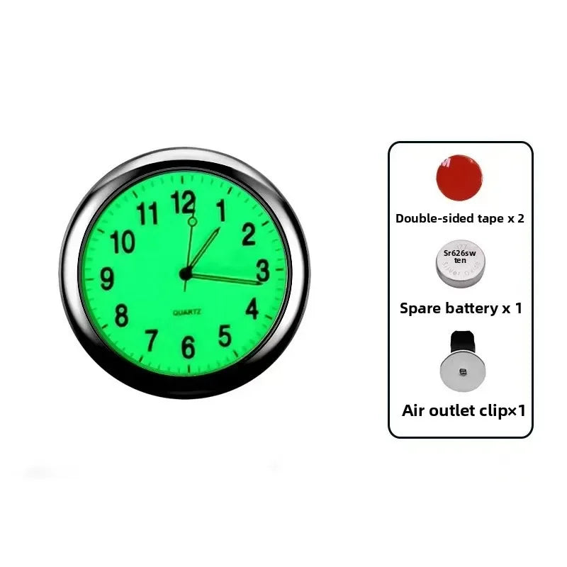 Mini Luminous Car Dashboard Clock Digital Watch Universal Quartz Stick on Auto Ornament for Car Electronics Accessories