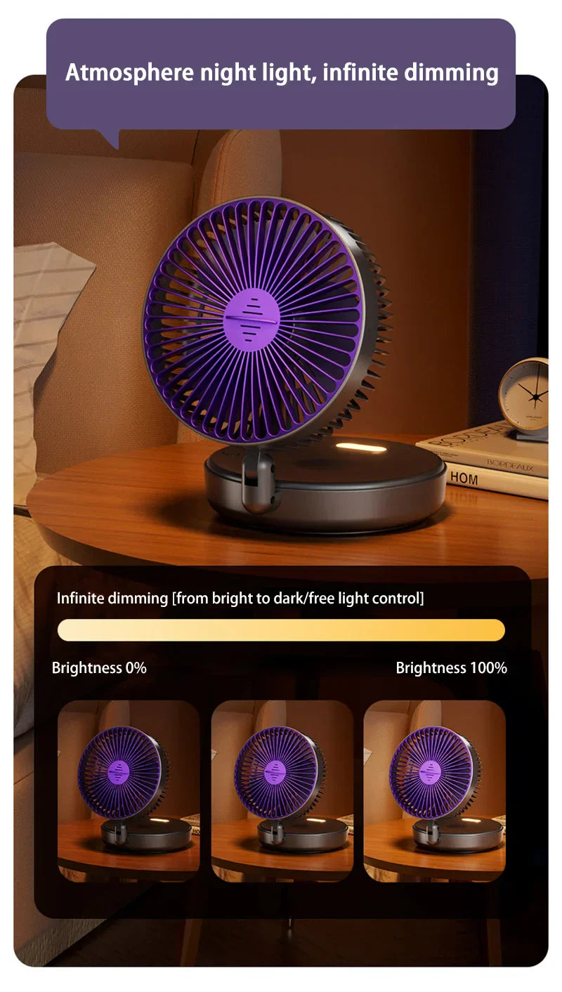 Electric Fan 3 In 1 Rechargeable Small Folding Cycle Desktop Wall-mounted Small Fan Dormitory Toilet Cold Wind Summer Fan
