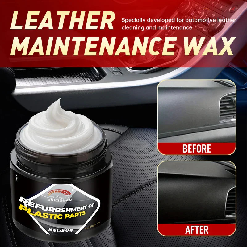Car Restoration Kit: Black Interior Wax, Dashboard, Plastic, Tire, Seat Conditioner, Exterior Plastic Refurbishing Cream | Inter