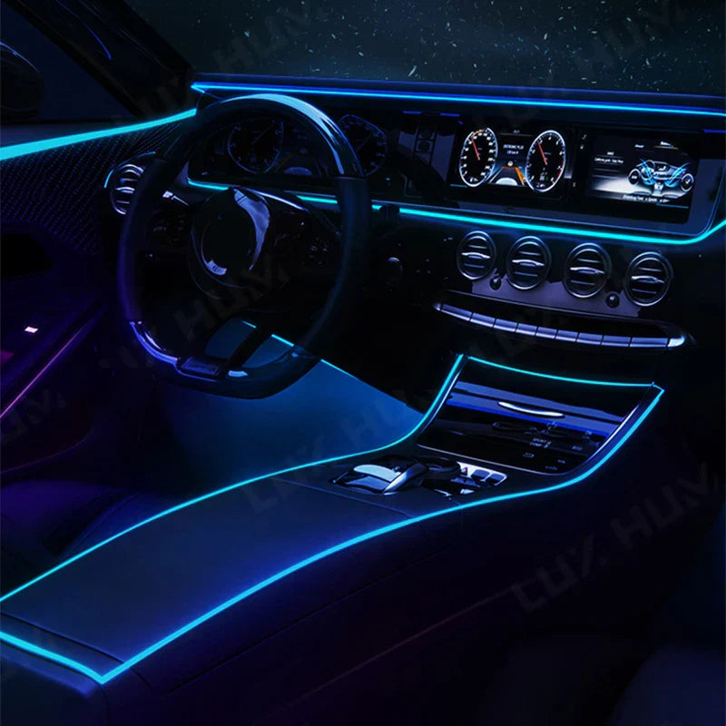 5m Car Interior Ambient Light USB/Cigarette Lighter Flexible Atmosphere Led Light Strip Universal Single-Color Auto Neon Lamp