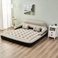 Hot-Sell! - Queen Size Air Mattress Sofa Bed with Headboard and Pillow, Inflatable Bed for Outdoor Overnight