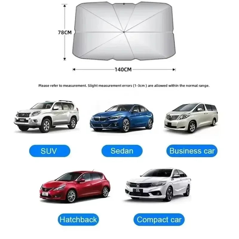 1PC Car windshield sunshade umbrella, protecting the dashboard from sunlight, foldable suitable for various cars