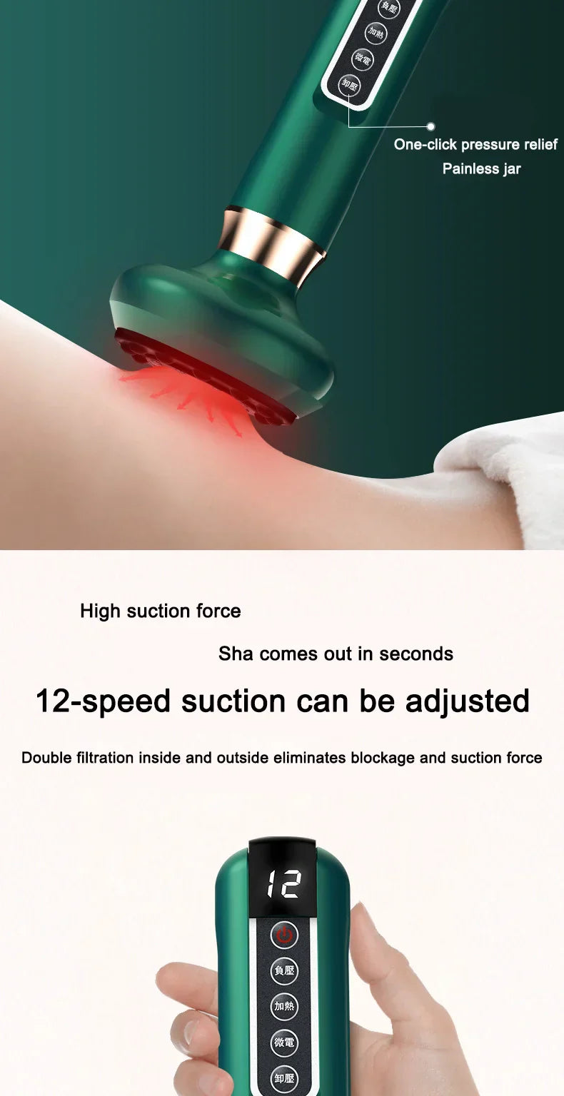 Electric multi-functional heating meridian dredging and absorbing device intelligent negative pressure heat compressor