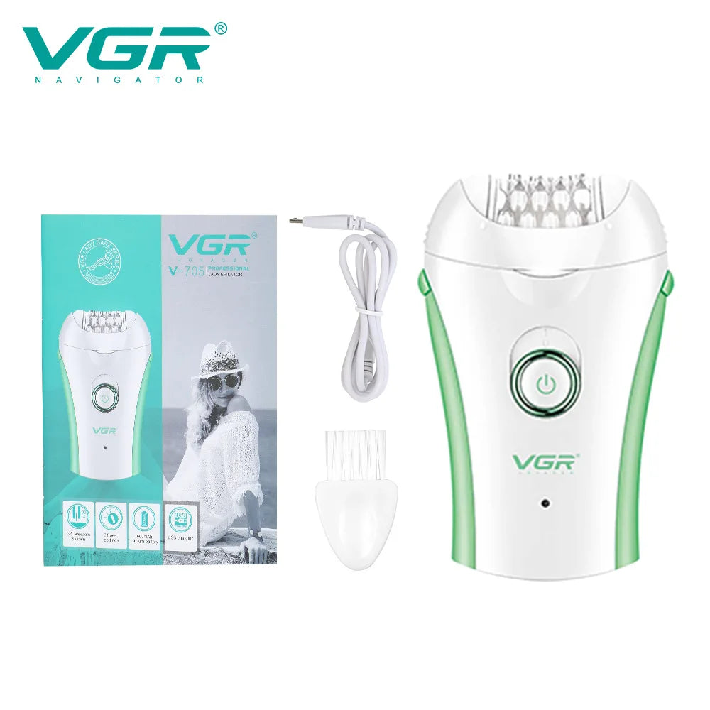 VGR 705 Epilator Professional Epilator Hair Remover Rechargeable Hair Remover Women Hair Remover Portable Electric Epilator