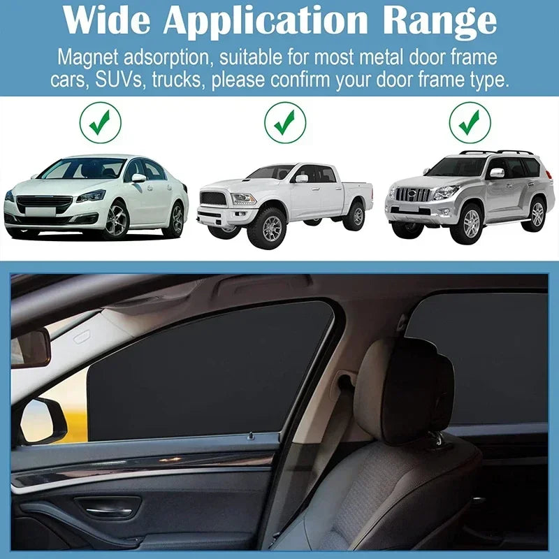 Magnetic Car Sun Shade UV Protection Car Curtain Car Window Sunshade Side Window Summer Protection Window Film Mesh Sun Visor
