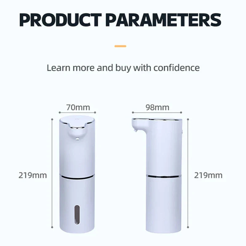 New Wall Mounted Automatic Soap Dispenser Foam Smart Hand Washing Machine 300ml Liquid Rechargeable Bathroom Induction Sensor