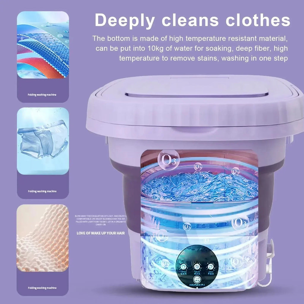 6.5L Portable Small Foldable Washing Machine with Spin Dryer For Socks Underwear Panties Washer Household Mini Washing Machine