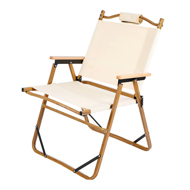 Outdoor Aluminum Alloy Kermit Chair Wood Grain Folding Portable Leisure Fishing Chair