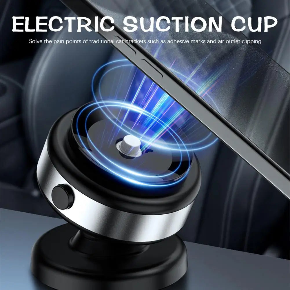Car Magnetic Vacuum Phone Holder 360° Swivel Wireless Charging Bracket Dashboard Support GPS in Car For iPhone 15 14 13 Huawei