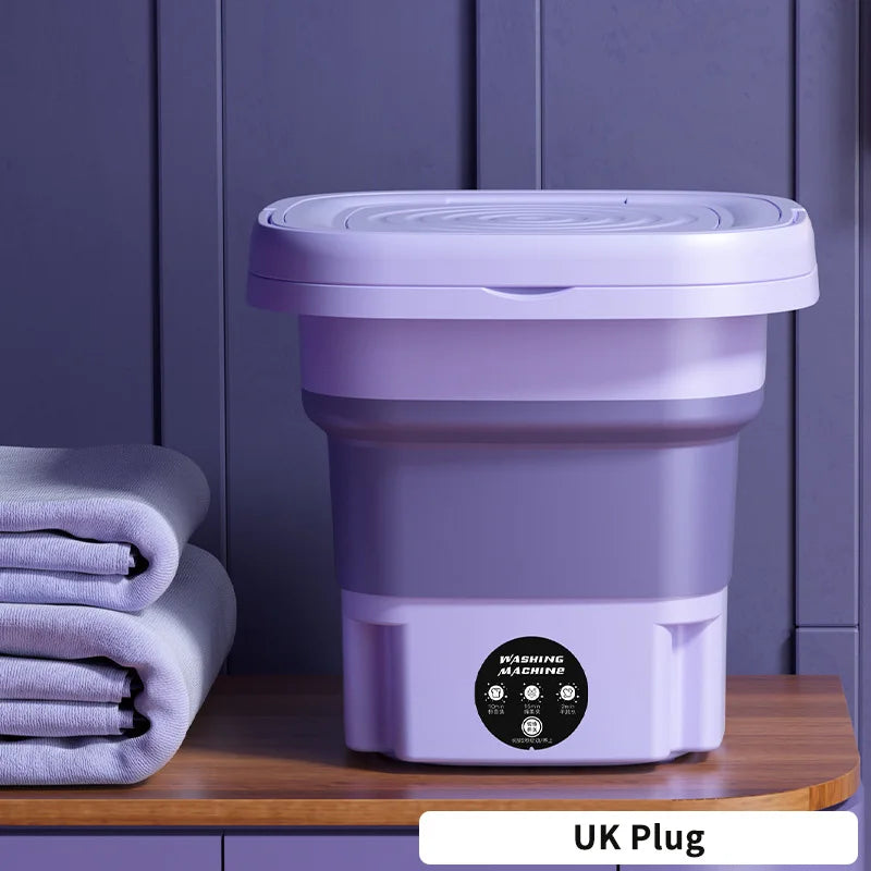 Portable Washing Machine 8L Small Foldable with Spin Dryer for Socks Underwear Panties Mini Washer Household Laundry