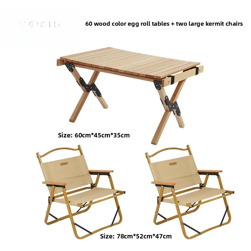 Outdoor Aluminum Alloy Kermit Chair Wood Grain Folding Portable Leisure Fishing Chair