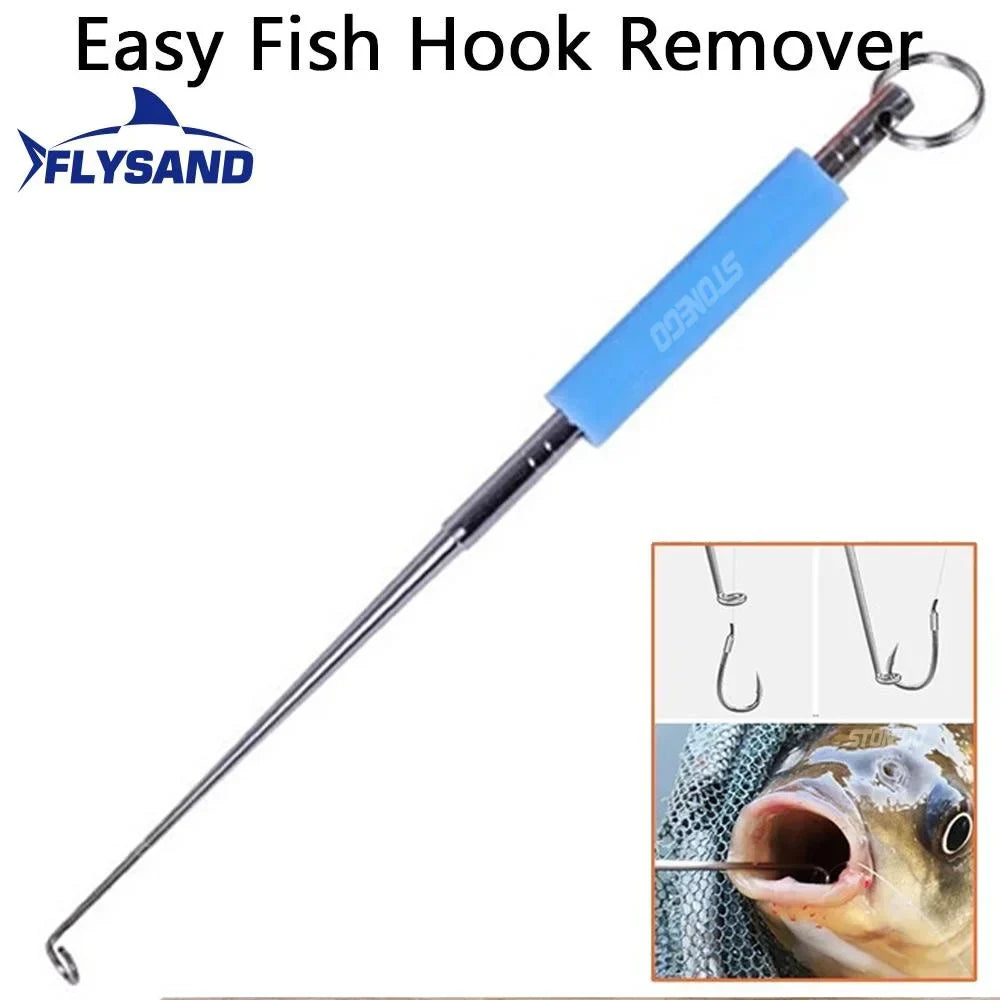 FLYSAND 1PC Stainless Steel Fish Hook Remover Easy and Safe Fishing Hook Extractor - Rapid Decoupling Device Fishing Tool