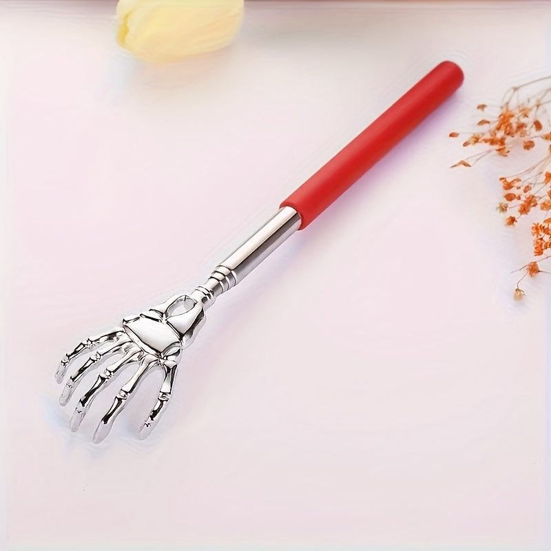 3 colors available - 1pc adjustable stainless steel back scratcher with extendable claws, ergonomic handle, portable and perfect for massage and scratching