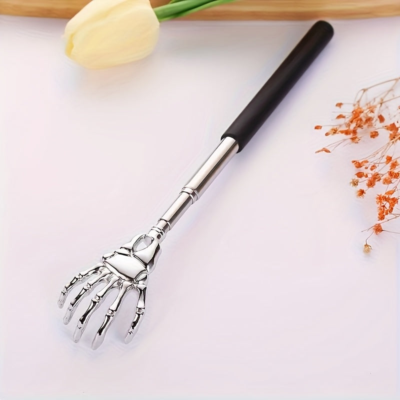 3 colors available - 1pc adjustable stainless steel back scratcher with extendable claws, ergonomic handle, portable and perfect for massage and scratching