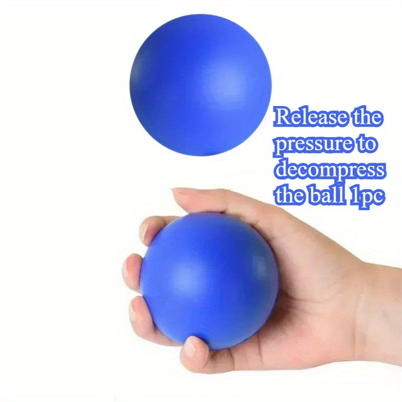 1pc Silicone High-Elastic Grip Ball - Blue Finger Strengthening & Muscle Training Exerciser, Hand Massage Squeeze for Improved Dexterity and Flexibilit